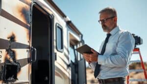 RV fire damage inspection