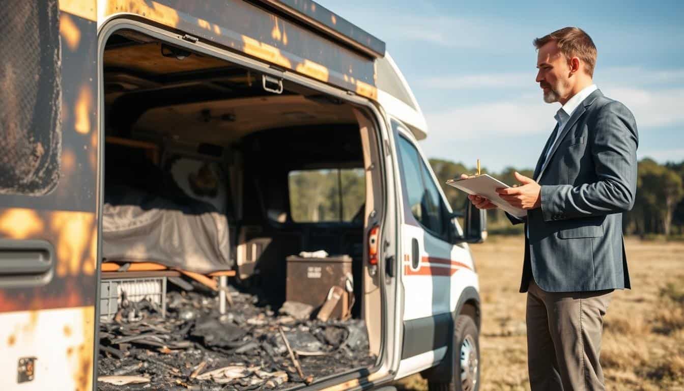 Camper fire damage valuation