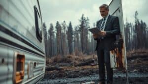 Caravan fire damage assessment