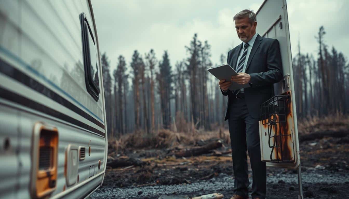 Caravan fire damage assessment