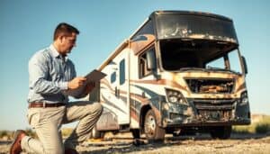 RV fire damage inspection