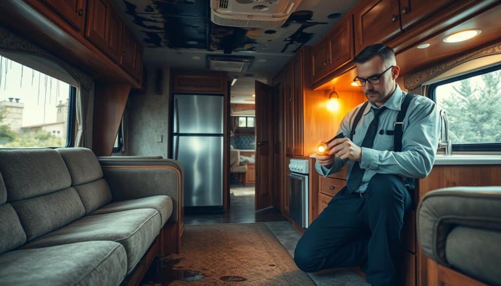RV interior flood evaluation