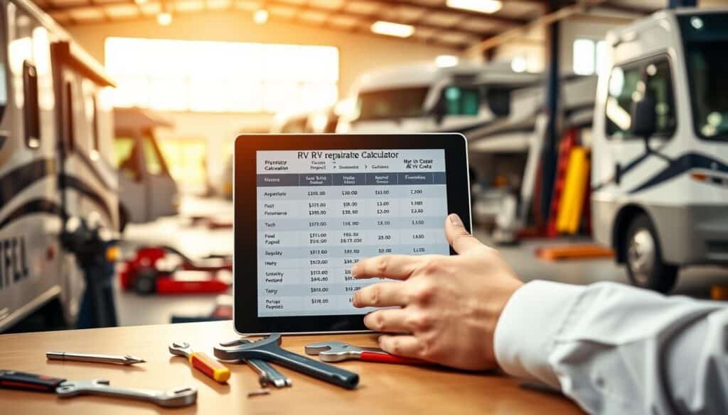 RV repair estimate calculator and average RV repair costs