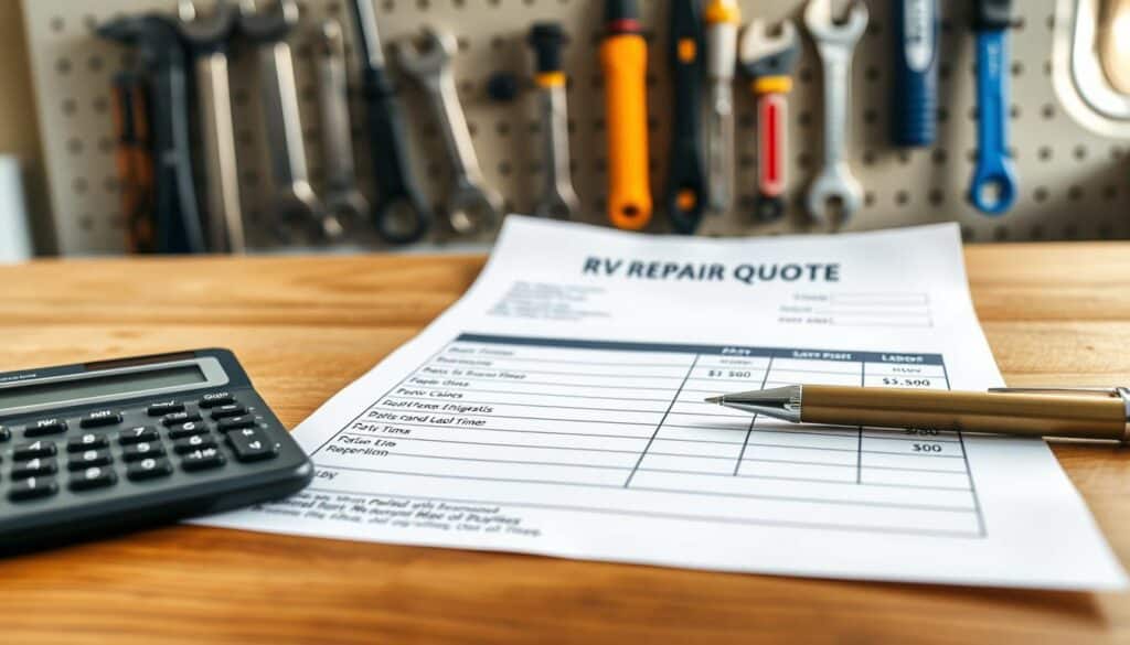 RV repair price quote