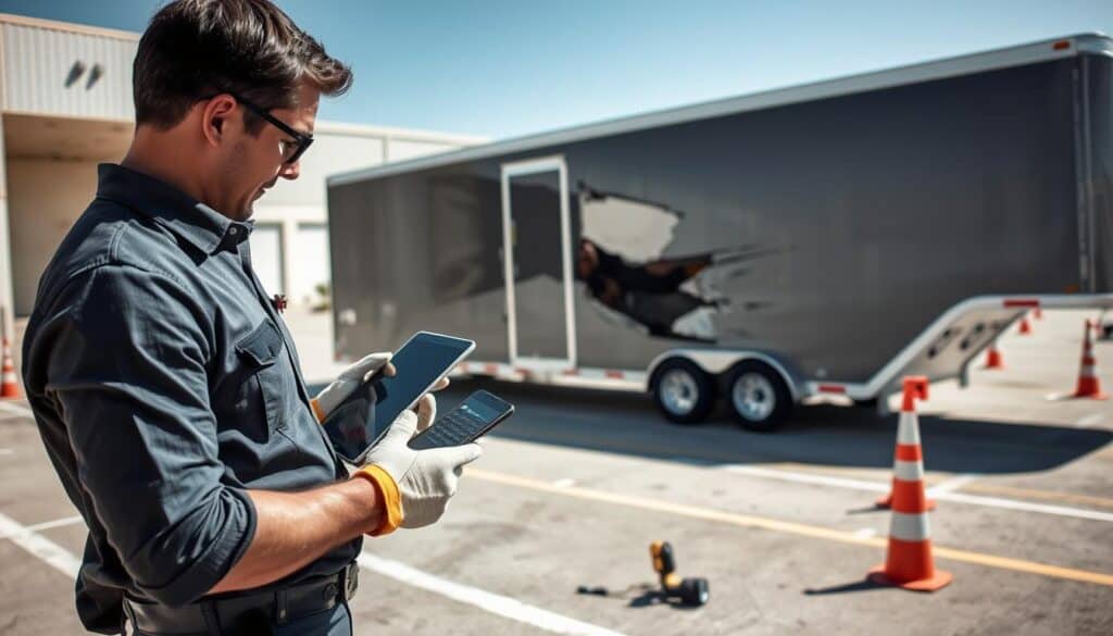 Trailer insurance damage assessment