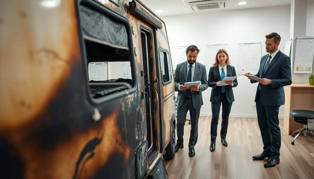 camper fire damage valuation process