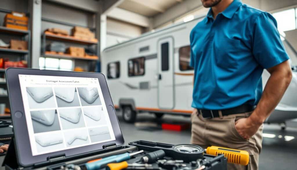 how to check caravan insurance damage