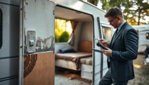 Caravan moisture damage report