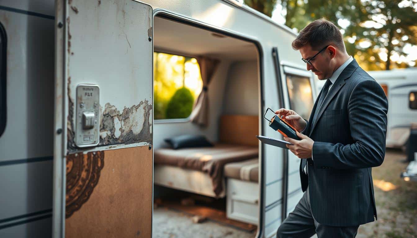 Caravan moisture damage report