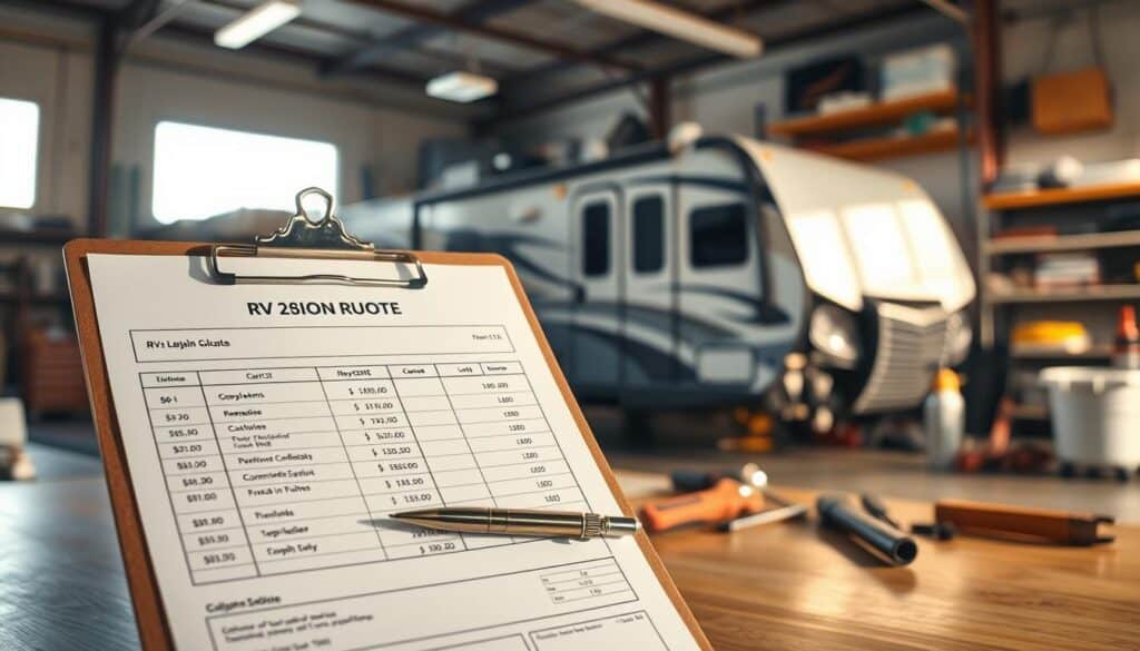 RV collision repair quote