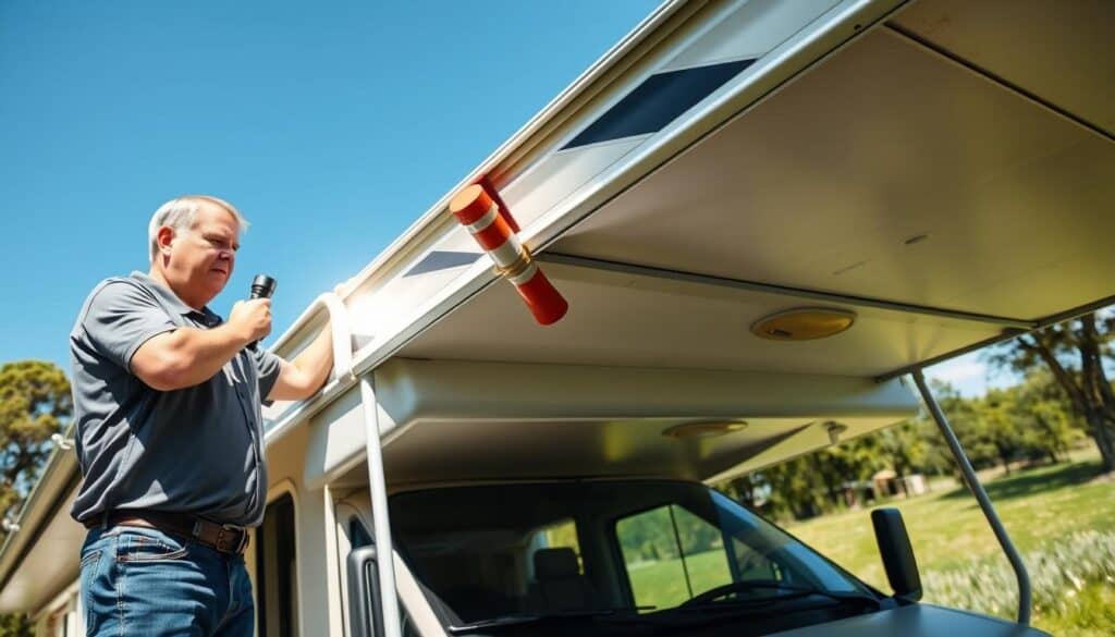 RV roof leak inspection