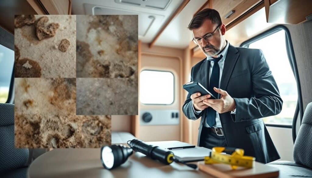 RV water damage inspection