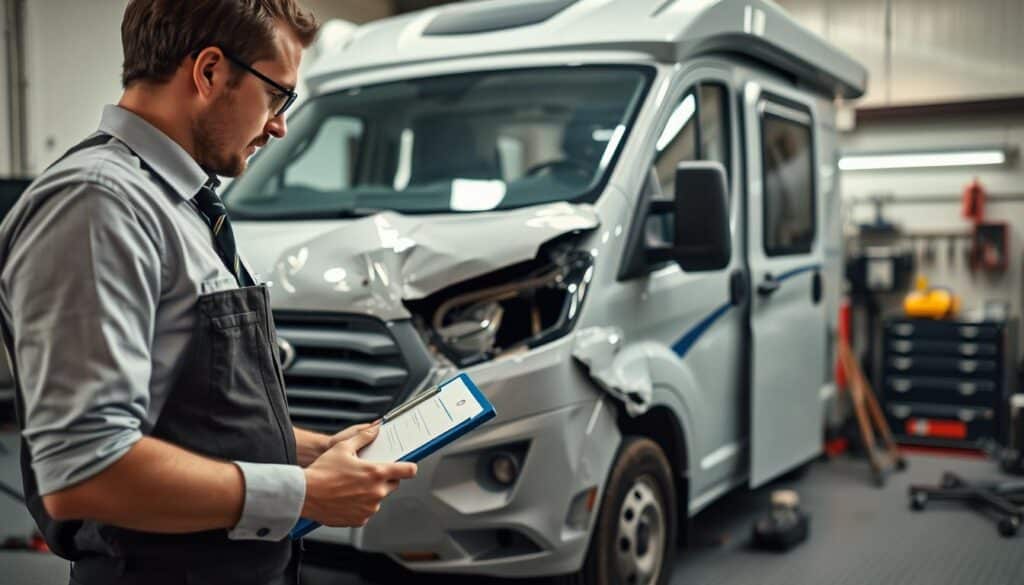 camper van collision damage evaluation