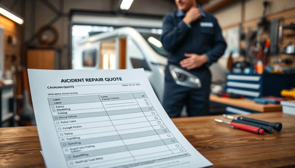 caravan accident repair quote