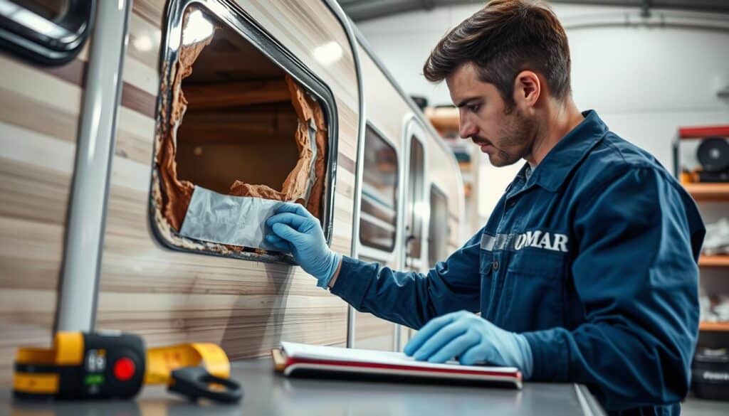 caravan structural damage evaluation