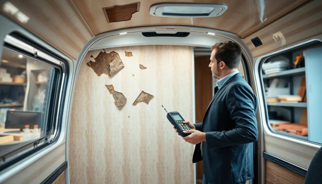 caravan water damage assessment